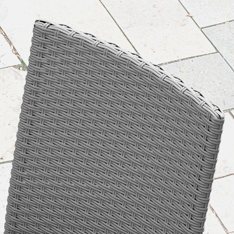 Set of Four Dark Grey Armless Rattan Garden Chairs With Cushions Weather Resistant by Outsunny