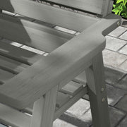 Grey Convertible 2 to 3 Seater Garden Bench Fir Wood Outdoor Seating by Outsunny