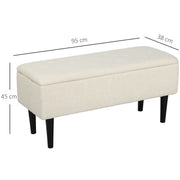 Cream 47L Teddy Fleece Storage Ottoman Soft Padded Seat by HOMCOM