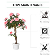 Set of 2 Pink Rose Artificial Plants in Pots 90cm Tall for Indoor and Outdoor Decor