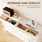 Radiator Cover with Drawers for Safe Heating and Extra Hallway Storage White Homcom