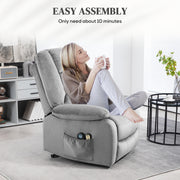 Electric Reclining Massage Armchair with Remote and Lift Assist for Home Comfort Grey