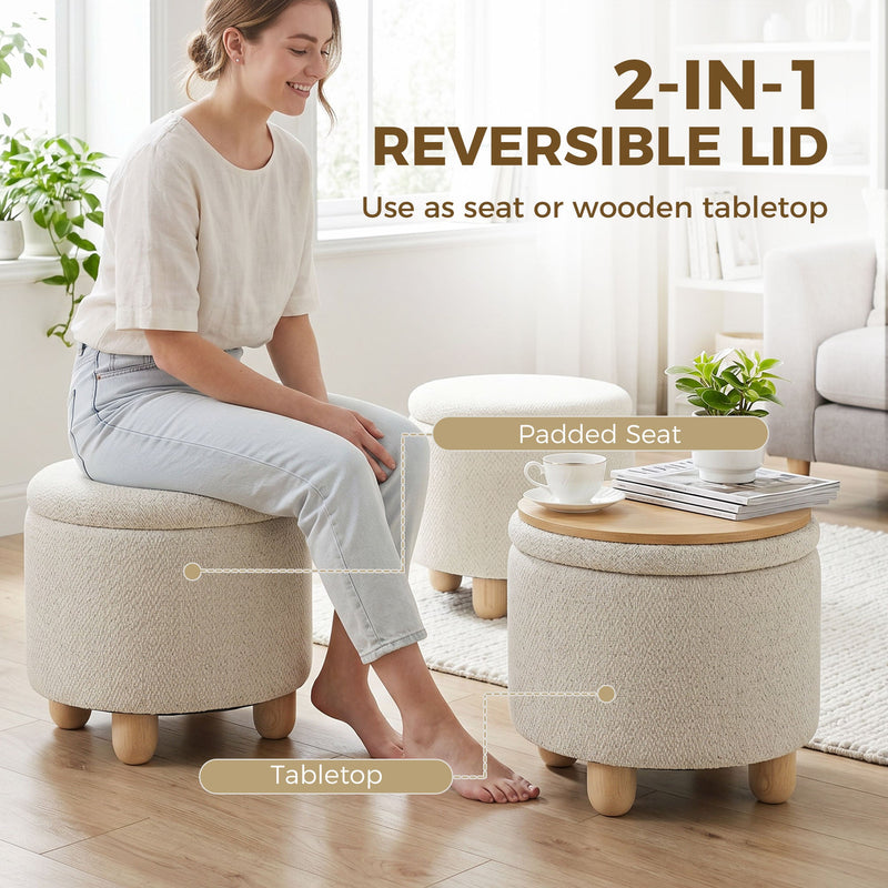Storage ottoman - Beige