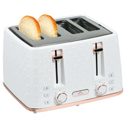 White Four Slice Honeycomb Toaster With Adjustable Browning Control by HOMCOM