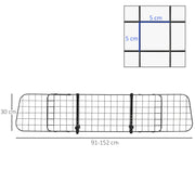 Adjustable Heavy Duty Dog Car Barrier for SUV and Estate Vehicles Keeps Pets Safe Black AOSOM