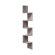 Wall Mounted Wooden Corner Bookshelf with 5 Tiers for Small Spaces by Vasagle, Greige VASAGLE