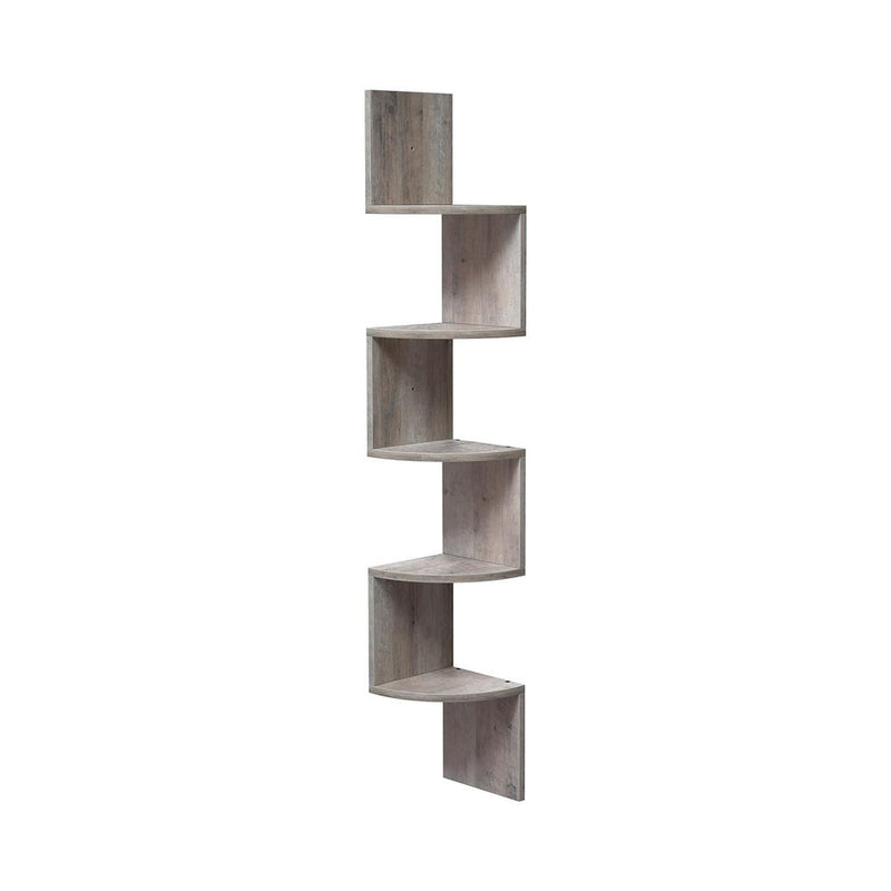 Wall Mounted Wooden Corner Bookshelf with 5 Tiers for Small Spaces by Vasagle, Greige VASAGLE