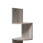 Wall Mounted Wooden Corner Bookshelf with 5 Tiers for Small Spaces by Vasagle, Greige VASAGLE