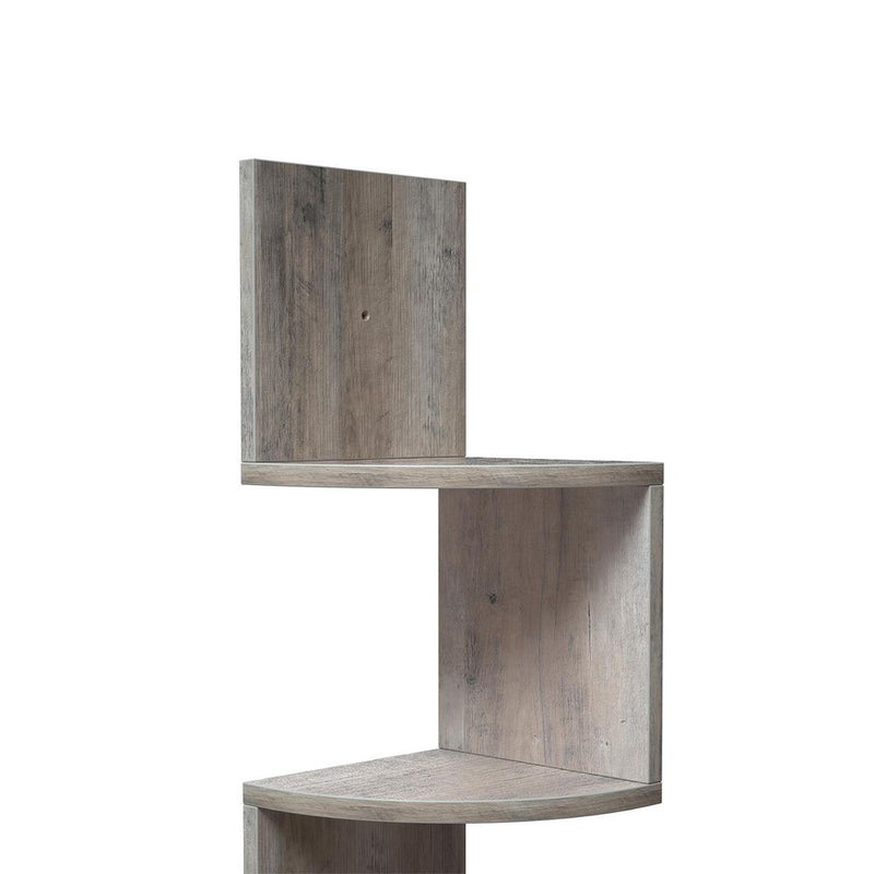 Wall Mounted Wooden Corner Bookshelf with 5 Tiers for Small Spaces by Vasagle, Greige VASAGLE