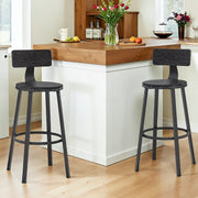 Set of 2 Bar Height Stools with Backrest Comfortable Counter Chairs for Kitchen by Vasagle