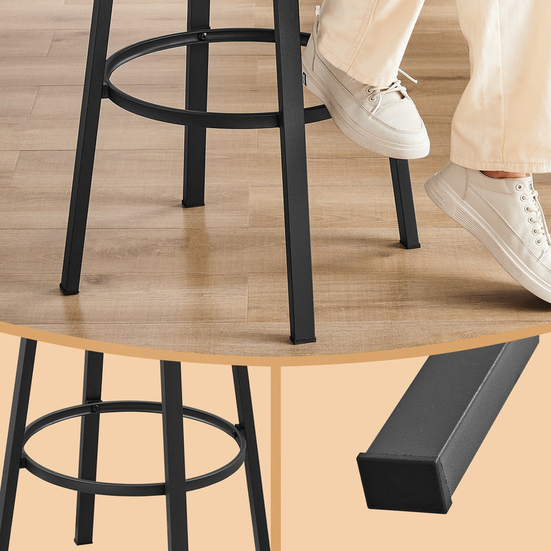 Set of 2 Bar Height Stools with Backrest Comfortable Counter Chairs for Kitchen by Vasagle