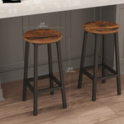 Set of 2 Bar Stools with Footrests Kitchen Chairs Industrial Style by Vasagle