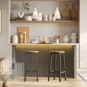 Set of 2 Bar Stools with Footrests Kitchen Chairs Industrial Style by Vasagle