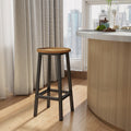 Set of 2 Bar Stools with Footrests Kitchen Chairs Industrial Style by Vasagle