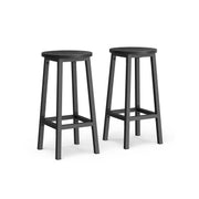 Set of 2 Bar Stools with Sturdy Metal Frame and Footrest for Kitchen or Home Bar by Vasagle