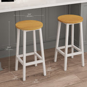 Set of 2 Bar Stools 65 cm High with Backrest and Footrest for Kitchen or Home Bar by Vasagle