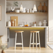 Set of 2 Bar Stools 65 cm High with Backrest and Footrest for Kitchen or Home Bar by Vasagle