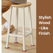 Set of 2 Bar Stools 65 cm High with Backrest and Footrest for Kitchen or Home Bar by Vasagle