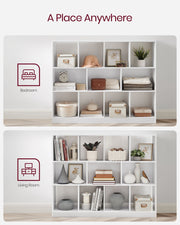 Wooden Bookcase with 11 Removable Storage Bins for Kids Toys and Books by Vasagle