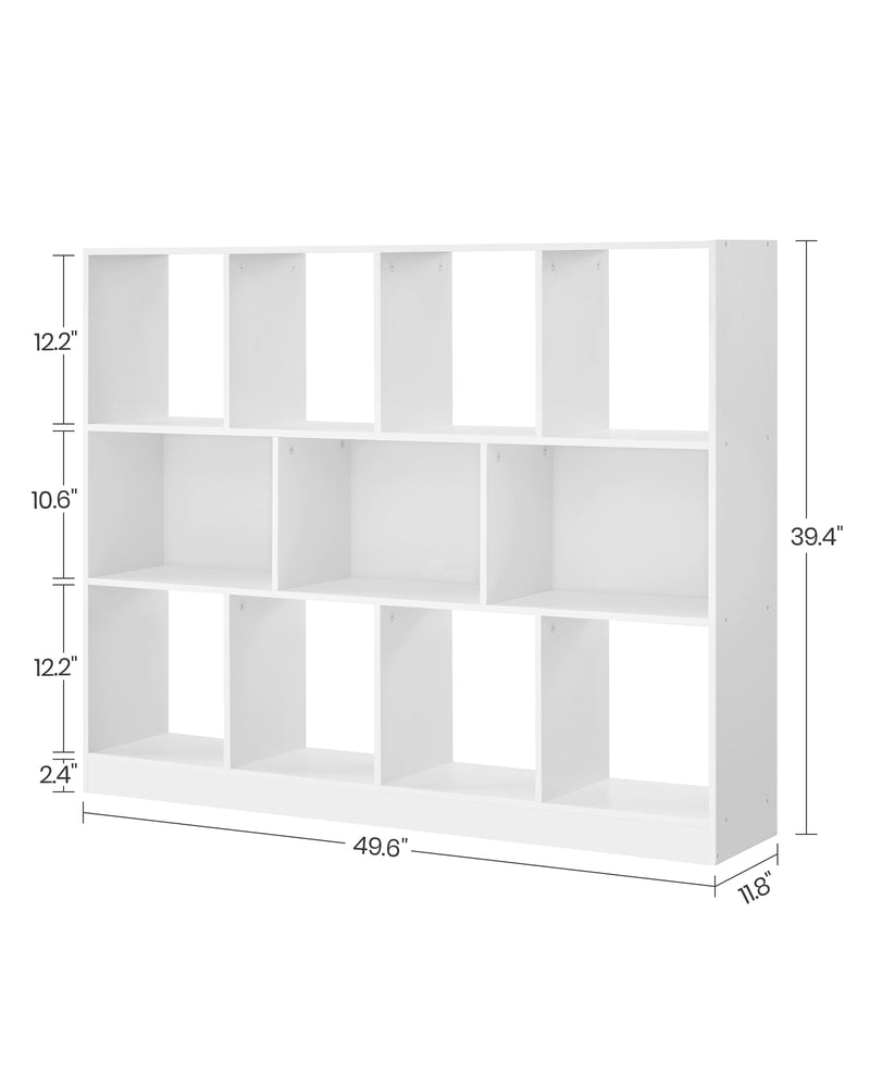 Wooden Bookcase with 11 Removable Storage Bins for Kids Toys and Books by Vasagle