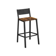 Set of 2 Bar Stools for Kitchen Island or Breakfast Bar with Footrest by Vasagle