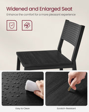 Set of 2 Charcoal Gray and Black Bar Stools with Metal Frame for Kitchen or Home by Vasagle