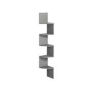 Five Tier Wall Mounted Corner Shelf in Dove Grey Space Saving Display Unit by Vasagle