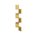 5 Tier Wall Mounted Corner Shelf in Natural Oak for Space Saving Storage by Vasagle