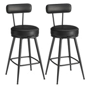 Set of 2 Swivel Bar Stools 65cm Mid Century Faux Leather Counter Chairs for Kitchen by Vasagle
