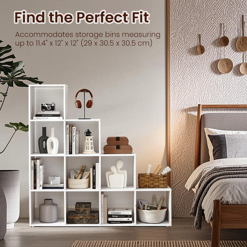 10 Cube Bookshelf Storage Organiser with Open Shelves for Books and Decor by Vasagle