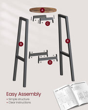 Set of 2 Rustic Brown and Black Bar Stools 74 cm High for Kitchen or Breakfast Bar by Vasagle