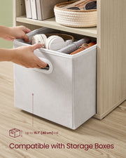 6 Tier Tall Bookcase Natural Beige Freestanding Bookshelf for Home Office Storage by Vasagle