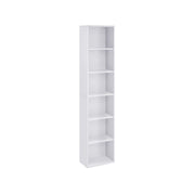 Tall White Bookcase with 6 Shelves for Home or Office Storage 178 cm by Vasagle