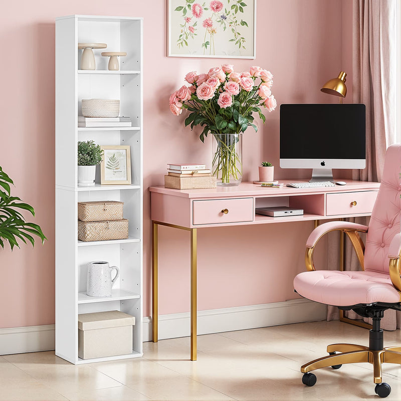 6 Tier Wooden Bookcase with Open Shelves for Home Office or Living Room by Vasagle