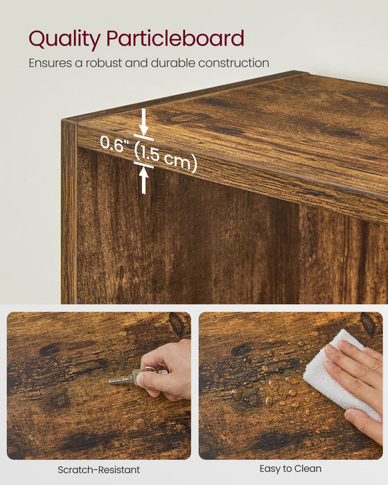 Rustic Brown 10 Cube Bookcase Storage Organiser for Living Room or Home Office by Vasagle