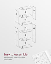 Rustic Brown 10 Cube Bookcase Storage Organiser for Living Room or Home Office by Vasagle