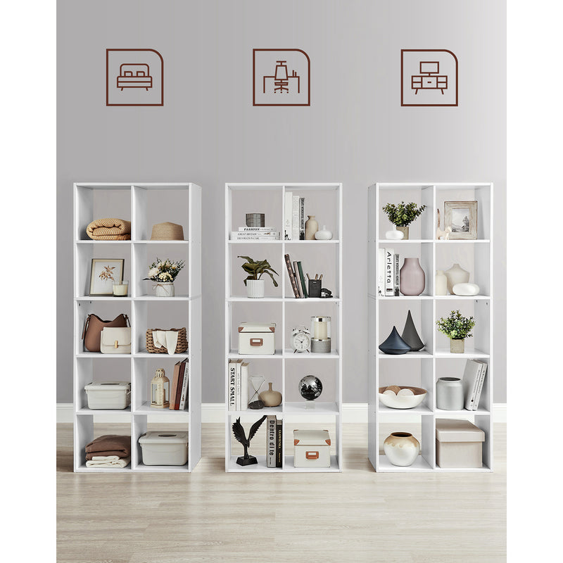 10 Cube Storage Organiser Shelf Bookcase for Living Room and Office by Vasagle