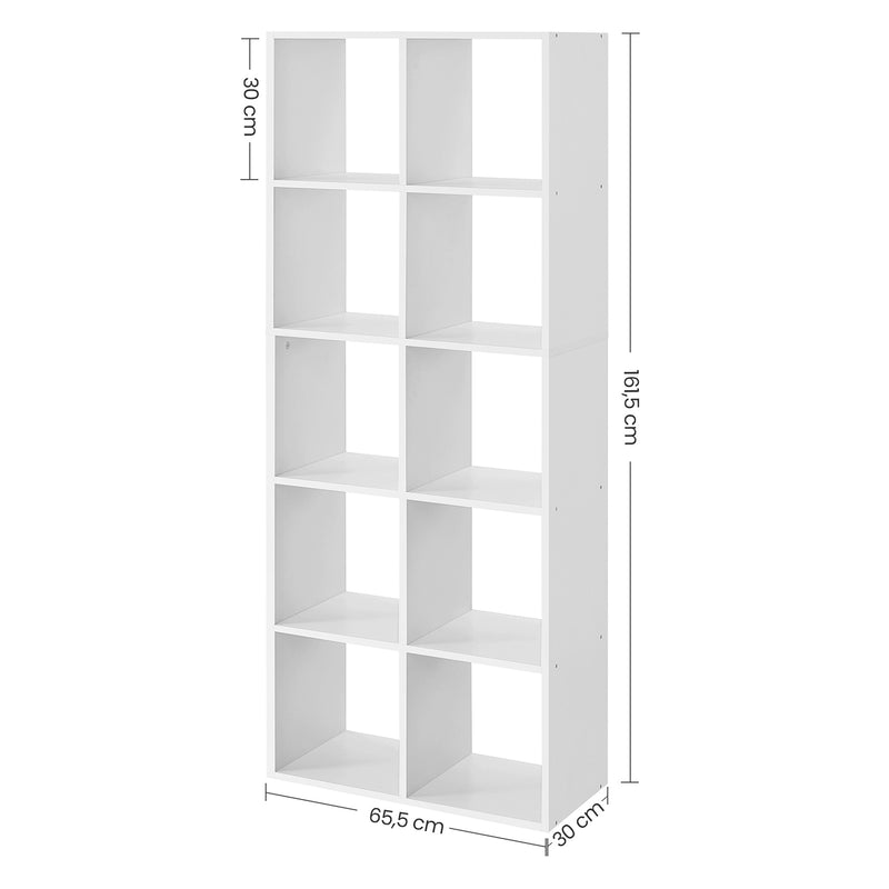 10 Cube Storage Organiser Shelf Bookcase for Living Room and Office by Vasagle