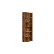Rustic Brown Industrial Bookcase with 6 Spacious Shelves for Home or Office by Vasagle