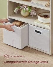 6 Tier Open Bookcase Natural Beige Freestanding Shelf Unit for Home Office by Vasagle