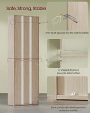 6 Tier Open Bookcase Natural Beige Freestanding Shelf Unit for Home Office by Vasagle