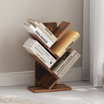 5 Tier Tree Shaped Corner Bookshelf Space Saving Storage Unit for Bedroom by Vasagle