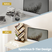 5 Tier Tree Shaped Corner Bookshelf Space Saving Storage Unit for Bedroom by Vasagle