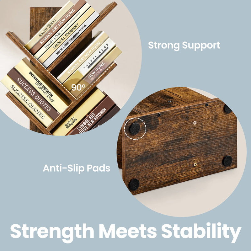 5 Tier Tree Shaped Corner Bookshelf Space Saving Storage Unit for Bedroom by Vasagle