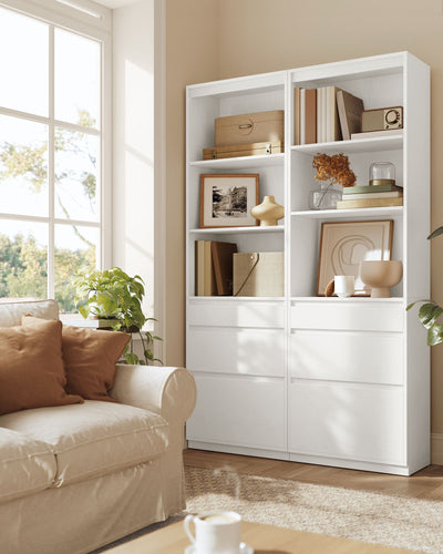Tall 180 cm Bookcase with 3 Adjustable Shelves for Home or Office Storage by Vasagle