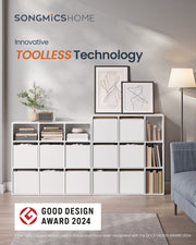 Tall Storage Shelf with 6 Fabric Drawers and Toolless Assembly for Bedroom or Living Room by Songmics Home