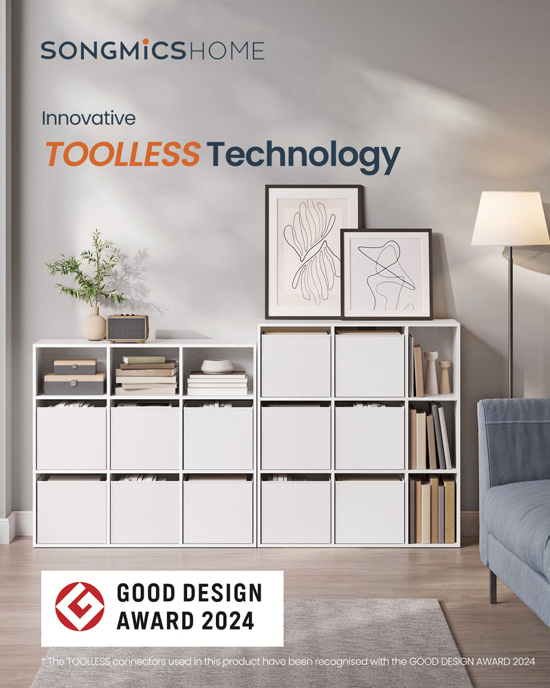 Tall Storage Shelf with 6 Fabric Drawers and Toolless Assembly for Bedroom or Living Room by Songmics Home