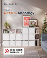 Tall Storage Shelf with 6 Fabric Drawers and Toolless Assembly for Bedroom or Living Room by Songmics Home