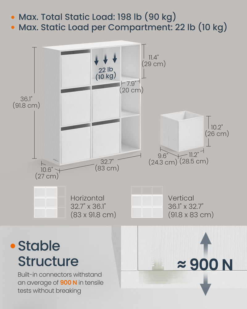 Tall Storage Shelf with 6 Fabric Drawers and Toolless Assembly for Bedroom or Living Room by Songmics Home