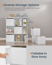 Tall Storage Shelf with 6 Fabric Drawers and Toolless Assembly for Bedroom or Living Room by Songmics Home